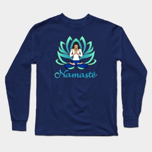 Woman with lotus Namaste Long Sleeve T-Shirt